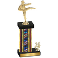 Accented Single Flag USA Year Karate Trophy