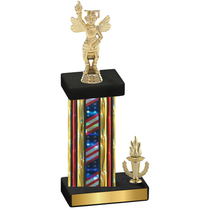 Accented Single Flag USA Victory Academics Trophy