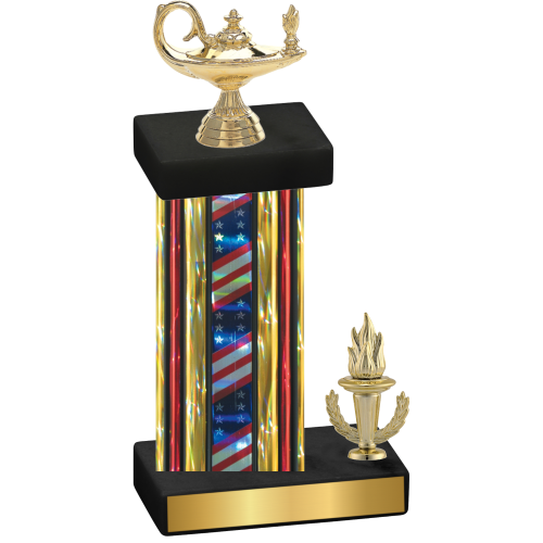 Accented Single Flag USA Victory Academics Trophy