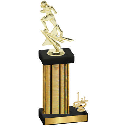 Accented Single Gold Glacier First Place Football Trophy