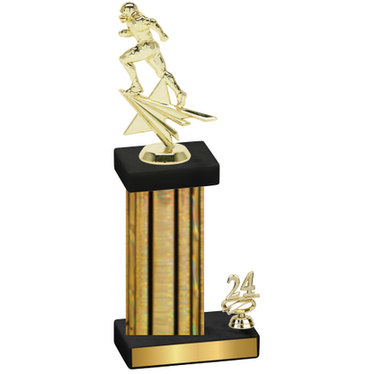 Accented Single Gold Glacier Year Football Trophy