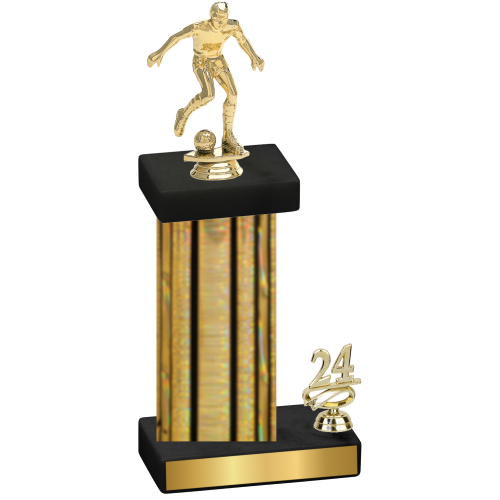 Accented Single Gold Glacier Year Soccer Trophy