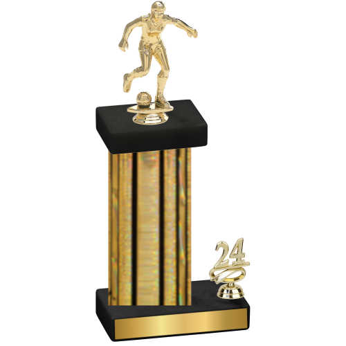 Accented Single Gold Glacier Year Soccer Trophy