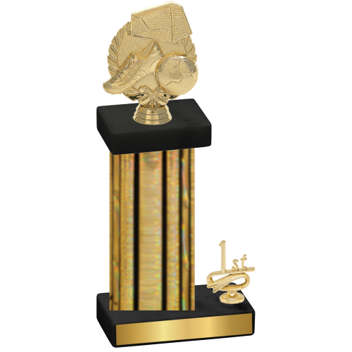 Accented Single Gold Glacier First Place Soccer Trophy