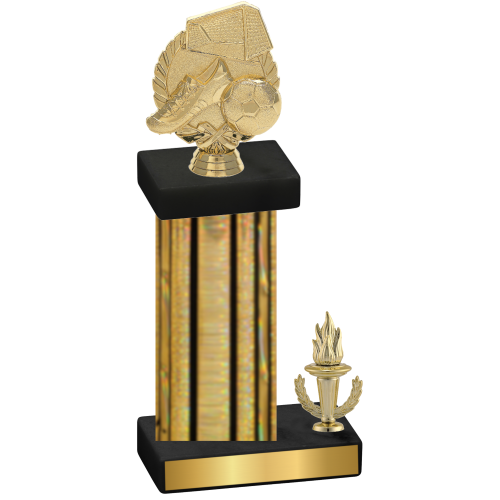 Accented Single Gold Glacier Victory Soccer Trophy