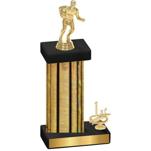 Accented Single Gold Glacier First Place Rugby Trophy