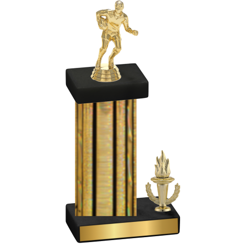 Accented Single Gold Glacier Victory Rugby Trophy