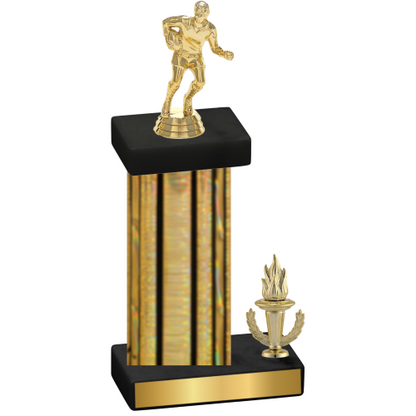 Accented Single Gold Glacier Victory Rugby Trophy