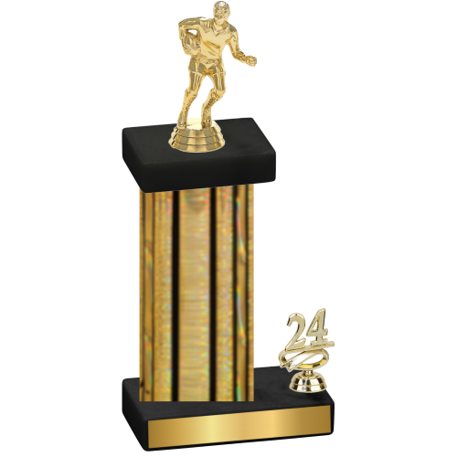 Accented Single Gold Glacier Year Rugby Trophy