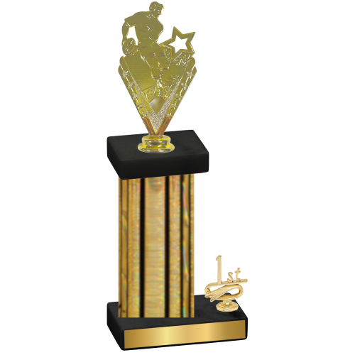 Accented Single Gold Glacier First Place Rugby Trophy