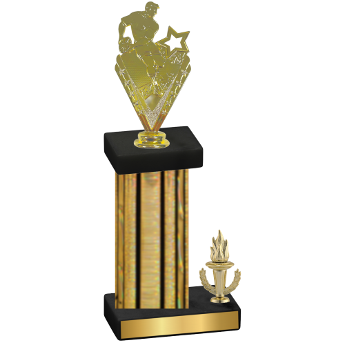 Accented Single Gold Glacier Victory Rugby Trophy