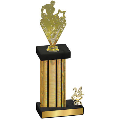 Accented Single Gold Glacier Year Rugby Trophy