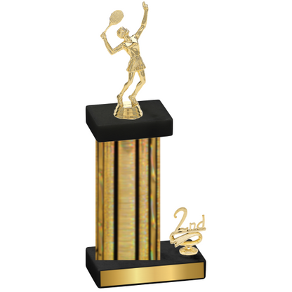 Accented Single Gold Glacier Second Place Tennis Trophy