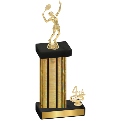 Accented Single Gold Glacier Fourth Place Tennis Trophy