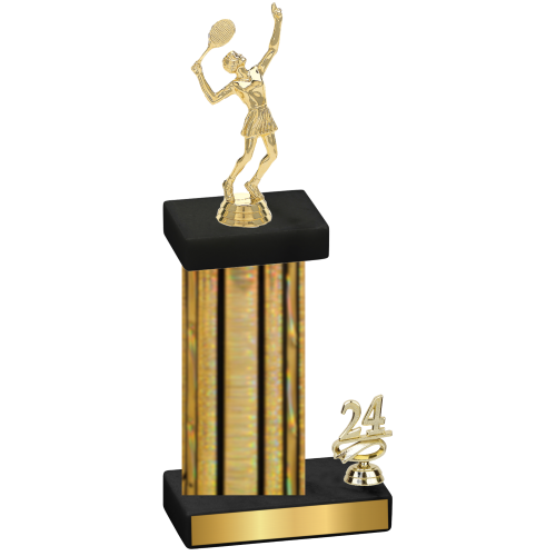 Accented Single Gold Glacier Year Tennis Trophy