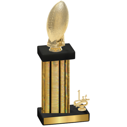 Accented Single Gold Glacier First Place Football Trophy