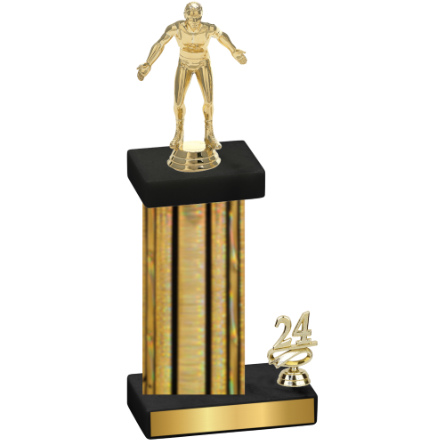 Accented Single Gold Glacier Year Wrestling Trophy