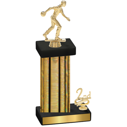 Accented Single Gold Glacier Second Place Bowling Trophy