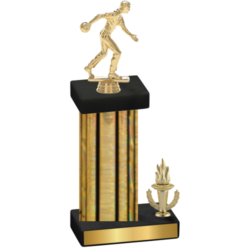 Accented Single Gold Glacier Victory Bowling Trophy