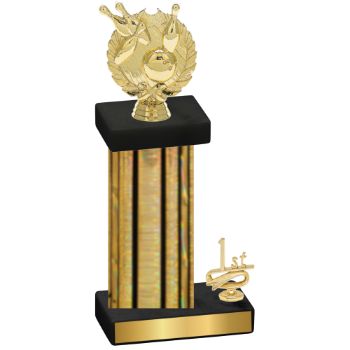 Accented Single Gold Glacier First Place Bowling Trophy