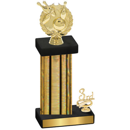 Accented Single Gold Glacier Third Place Bowling Trophy