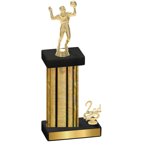 Accented Single Gold Glacier Second Place Volleyball Trophy