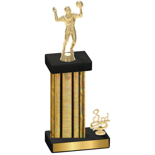 Accented Single Gold Glacier Third Place Volleyball Trophy