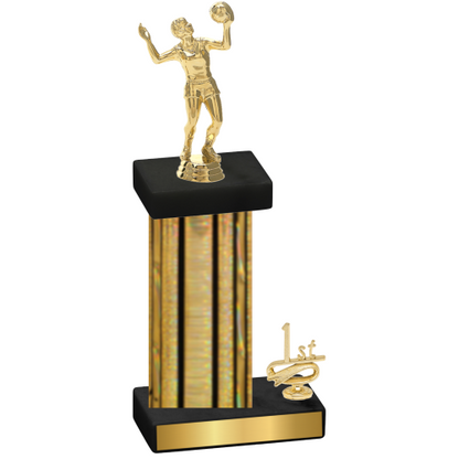 Accented Single Gold Glacier First Place Volleyball Trophy