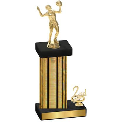 Accented Single Gold Glacier Second Place Volleyball Trophy
