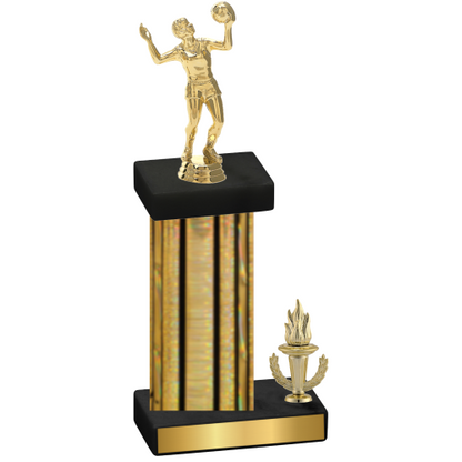 Accented Single Gold Glacier Victory Volleyball Trophy