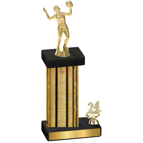 Accented Single Gold Glacier Year Volleyball Trophy