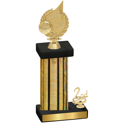Accented Single Gold Glacier Second Place Volleyball Trophy