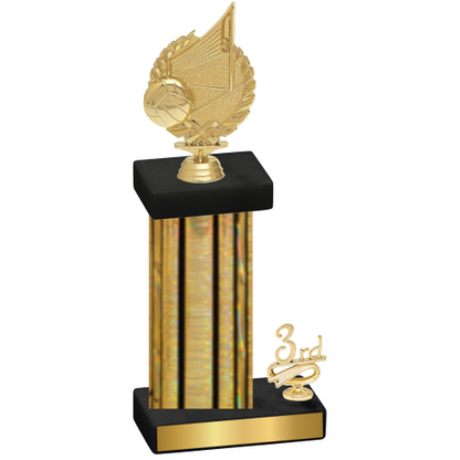 Accented Single Gold Glacier Third Place Volleyball Trophy