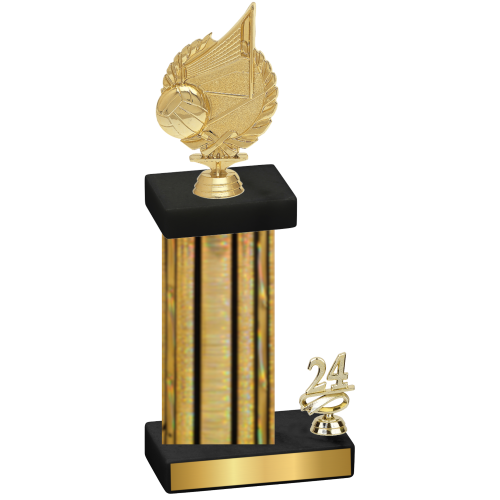 Accented Single Gold Glacier Year Volleyball Trophy