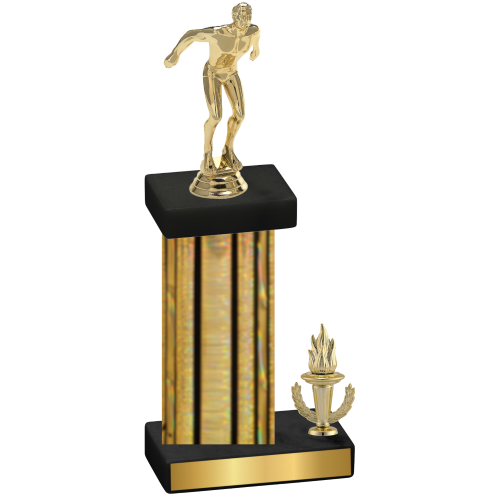 Accented Single Gold Glacier Victory Swimming Trophy