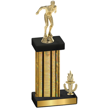Accented Single Gold Glacier Victory Swimming Trophy