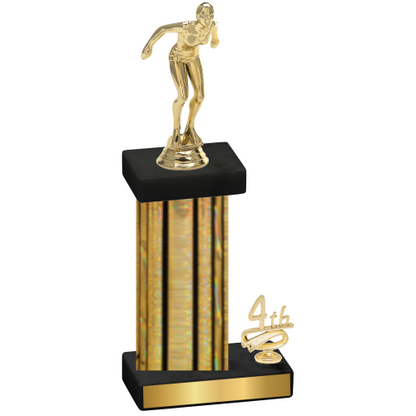 Accented Single Gold Glacier Fourth Place Tennis Trophy