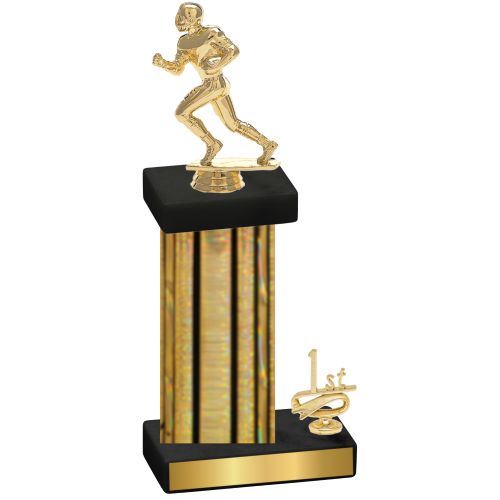 Accented Single Gold Glacier First Place Football Trophy