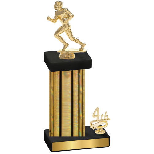 Accented Single Gold Glacier Fourth Place Football Trophy