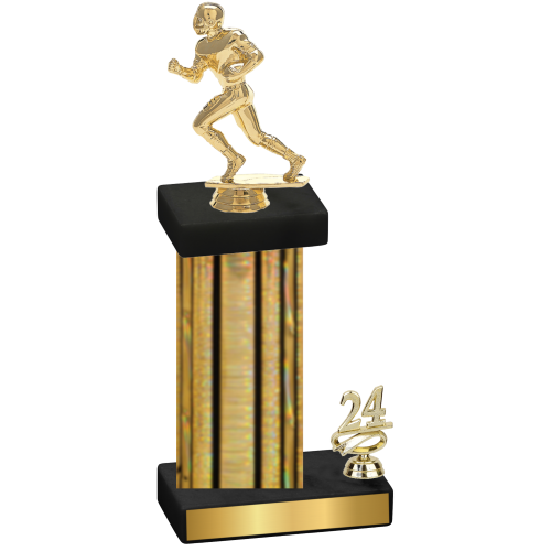 Accented Single Gold Glacier Year Football Trophy