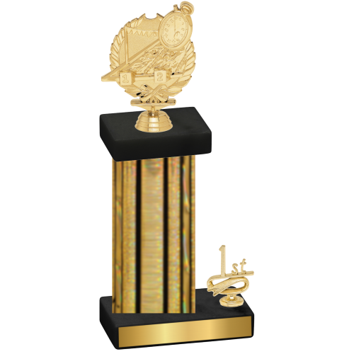 Accented Single Gold Glacier First Place Swimming Trophy