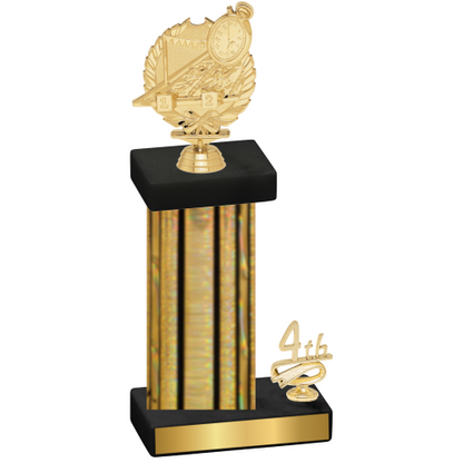 Accented Single Gold Glacier Fourth Place Swimming Trophy