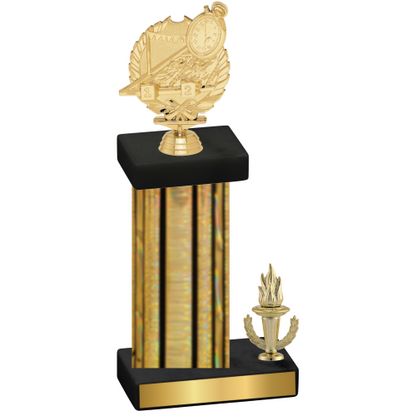 Accented Single Gold Glacier Victory Swimming Trophy