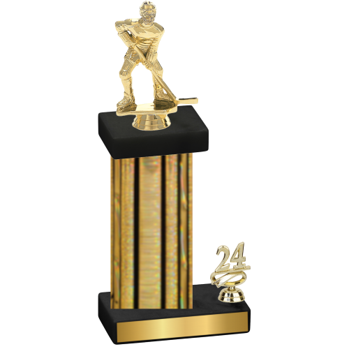 Accented Single Gold Glacier Year Hockey Trophy