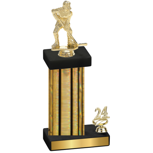 Accented Single Gold Glacier Year Hockey Trophy