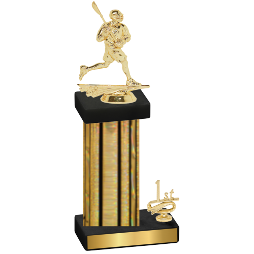 Accented Single Gold Glacier First Place Lacrosse Trophy