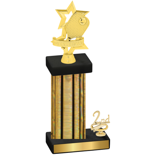 Accented Single Gold Glacier Second Place Pickleball Trophy