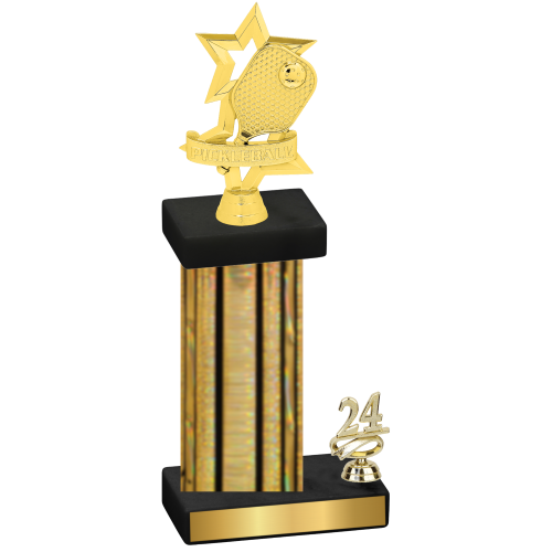 Accented Single Gold Glacier Year Pickleball Trophy