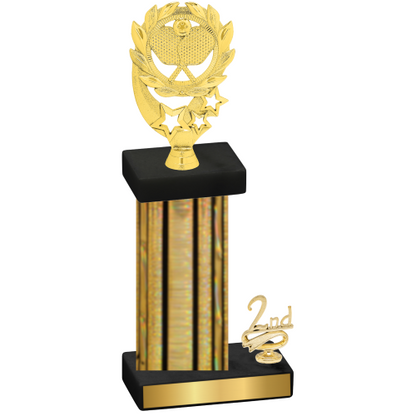 Accented Single Gold Glacier Second Place Pickleball Trophy