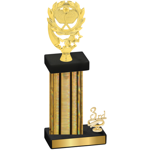 Accented Single Gold Glacier Third Place Pickleball Trophy